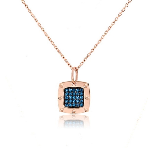 비앤비골드  14K 스퀘어 프레임 청다이아 목걸이 DMN28202