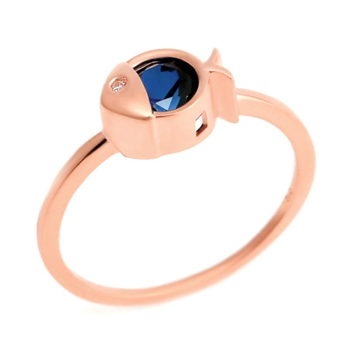 비앤비골드  14K 반지 큐티 물고기 원큐빅 디피존 반지 NPR21945