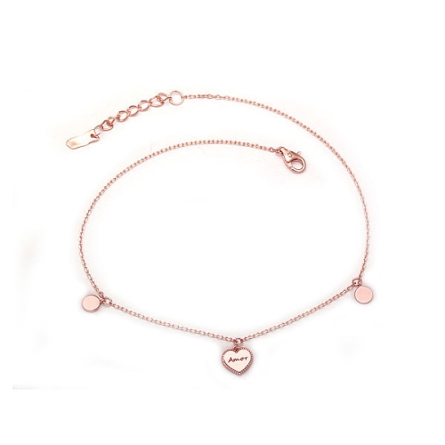 비앤비골드  14K 발찌 아모르 하트 참 발찌 JNA23104