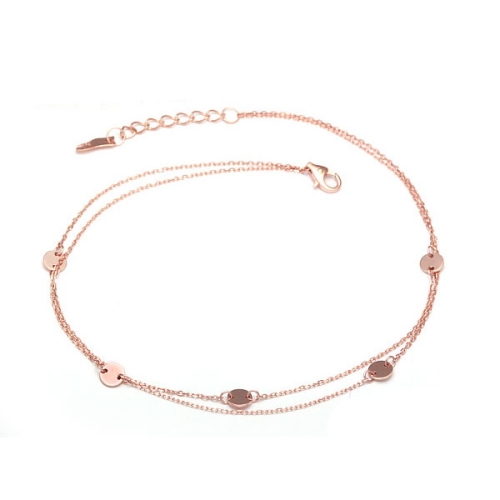 비앤비골드  14K 발찌 펀칭동그라미 2줄 체인 발찌 JNA23454