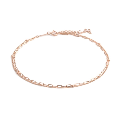 비앤비골드  14K 2줄 체인 나비 참 발찌 JNA27271