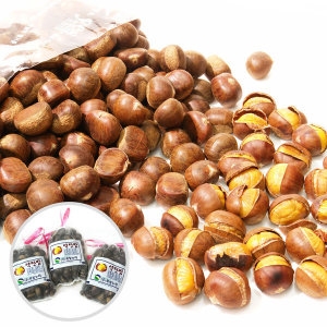 쪽빛누리  햇 밤 생밤 약단밤 단밤 22년산 1kg 3망 별이 다섯 개 칼집이 나 있는 노랑 알밤