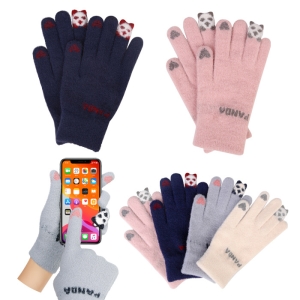 판다 기모 터치장갑 스마트폰장갑 겨울장갑 니트장갑 자전거 커플 기모 울 털장갑 워머 글로브
