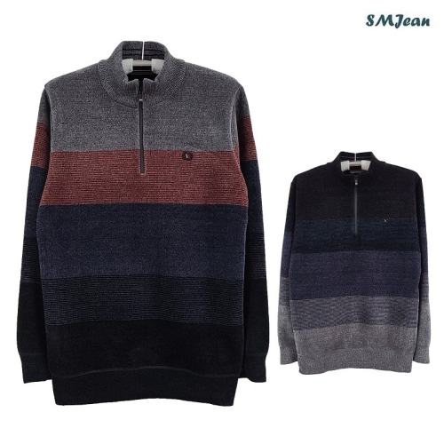 에스엠진 SMJ1413 부드러운 기모 집업 티셔츠 남자 겨울 집업티 중년 남성