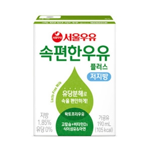 서울우유 속편한 우유 플러스 저지방 190ml