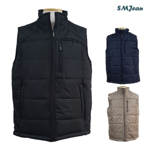 에스엠진 기모 패딩조끼 남자 패딩 남성 지퍼 패딩조끼 겨울조끼 솜패딩_SMJ515s
