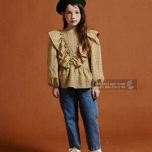 여아 유아 아동 가을 봄 프릴 블라우스 브이 데리 기분좋은 상상에너지