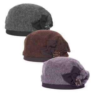 닥스 플라워 장식 베레모_DK17WEO001