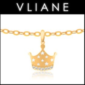 브리앙  14K 황금 왕관 아기 목걸이