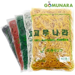 고무나라  노란고무줄 대용량 1KG 두꺼운 고무밴드