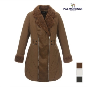 팜스프링  여성 뽀글이 퍼카라 롱 다운점퍼 (SWDL204686)