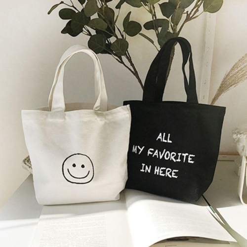 도매신 여성 스마일 미니 토트 지퍼 에코백_DHH-G54