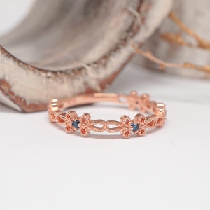 오팔하우스  14k 블루큐 나비 반지 OPGDR194