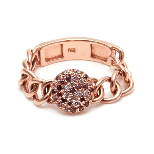 비앤비골드  14K 반지 원포인트 체인 멀티꼬냑 반지 SRS21464