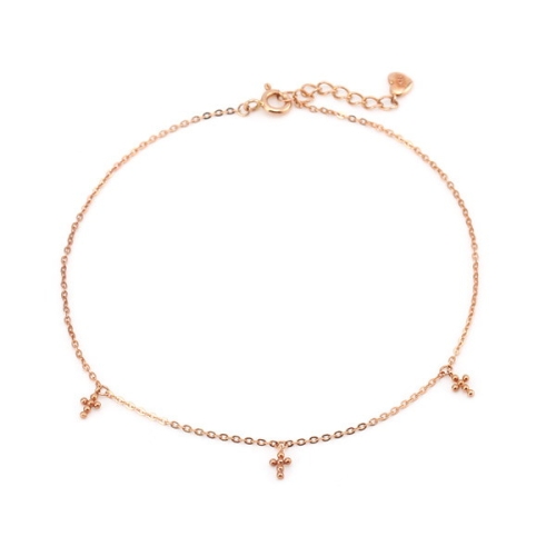 비앤비골드  14K 트리플 볼볼 십자가 체인 발찌 JNA27918