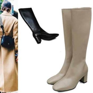 KamiEtMuse kami et muse 가죽 미들힐 슬림 롱부츠_KM21w136-1