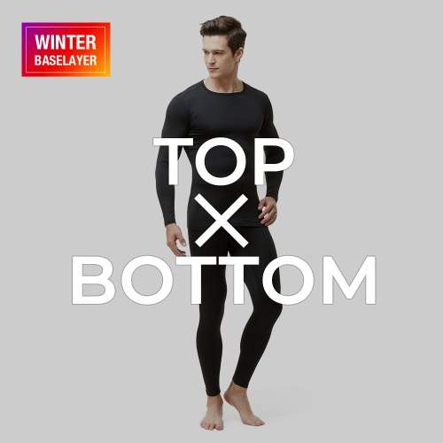 테슬라 남성 언더레이어 기모 패턴 상하세트_TM-MHS100