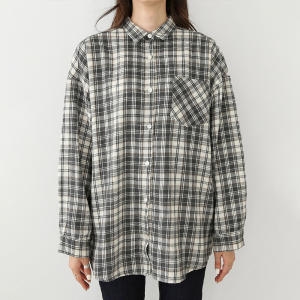 아이우먼 언발포켓롱체크남방 EZE886M110 빅사이즈_