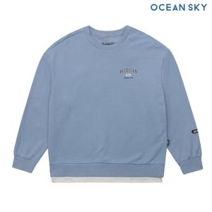 오션스카이 공용 레이어드 데일리 맨투맨 티셔츠-AEJU5101B0D