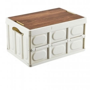 폴딩박스 우드상판 소형 캠핑 테이블 박스 스토리지