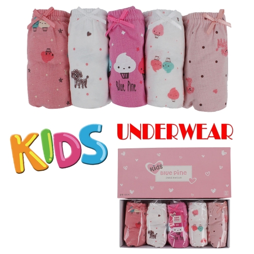 블루핀 선우 샵 우리 아이속옷 위생적인 순면 여아동 팬티 5매입 BWK0061