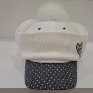 엘르 엘르골프 귀달이 탈부착 챙배색 방울 캡 6H87412101057 57 오프화이트