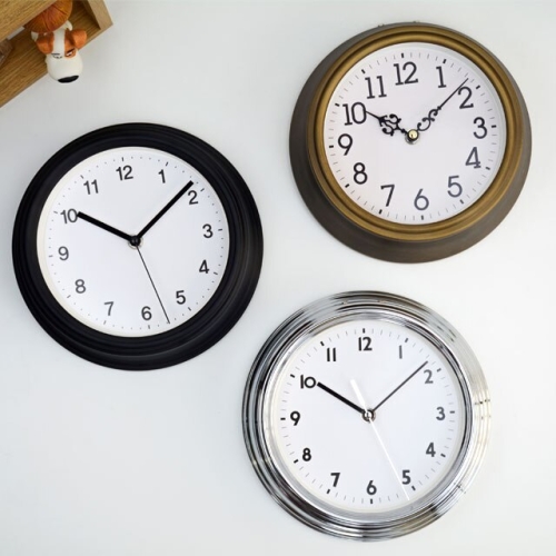 MJK  엔틱메탈 벽시계 블랙