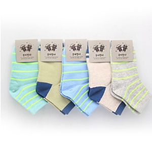 아동 유치원선물 미끄럼방지 캐주얼 별무늬 어린이집 남아 유아 초등학생 운동화 컬러 양말 5켤레 *Bust ※옵션선택-5-6..