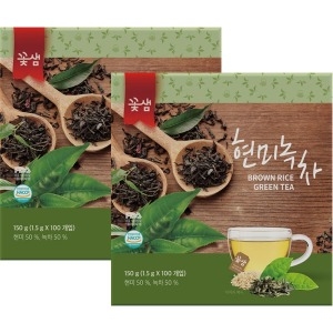 꽃샘식품  우엉차 100티백 + 현미녹차100티백 혼합구성