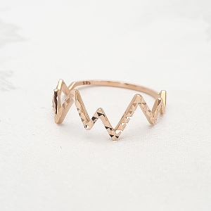 현골드앤실버  14k 번개 지그재그 포인트 엄지 데일리 레이어드 금 여자 반지