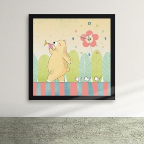 꾸밈  cz013-곰돌이 행진곡 액자시계