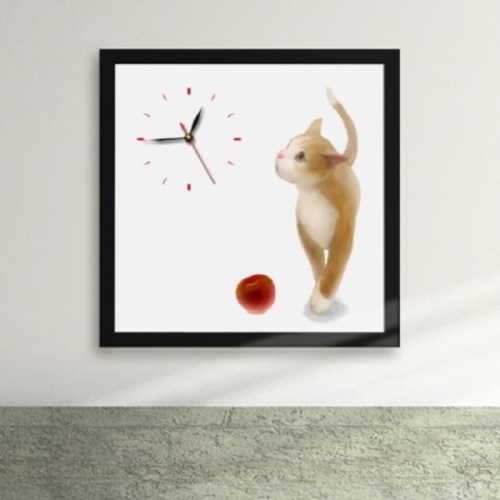 꾸밈  ix082-귀여운 고양이04 액자시계