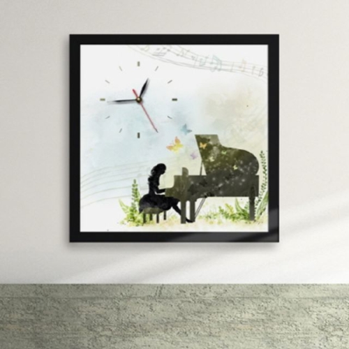 꾸밈  iz118-피아노치는 소녀 액자시계-
