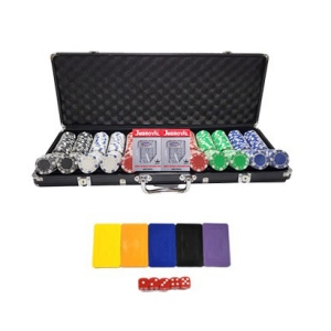 다싸몰  다이스칩 카지노칩 케이스 + 사각칩 500p 세트 블랙 케이스 랜덤 사각칩