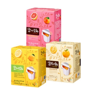 꽃샘 꿀유자차 +꿀레몬차 +꿀자몽차 포션 3개 세트