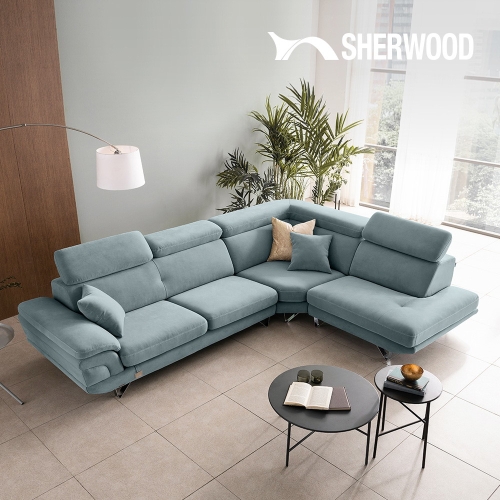 쉐우드가구 쉐우드 소나 6인용 카우치 코너형 독일 VERSA 초극세사 패브릭 기능성 소파