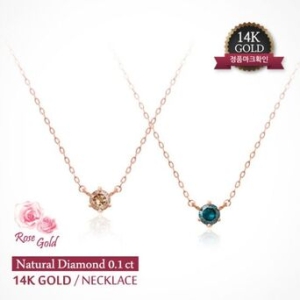 미니아트  14K 로즈골드 아이리스 1부 천연다이아몬드 목걸이 프로포즈선물 기념일lagom+確幸+ 764527+