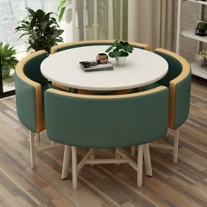  카페 티 테이블 스위트 홈바 휴게실 탕비실 원형 식탁[의자4개]