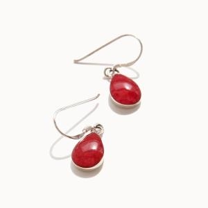 제이로렌  탄생석 산호 갈고리 실버귀걸이 M02812_12