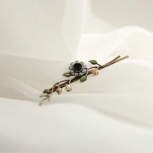 제이로렌  J.LAUREN 크리스탈 플라워 엔틱 헤어실핀 H0177_1