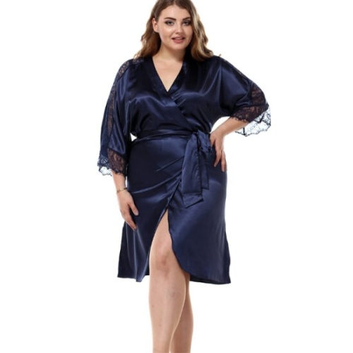 그란데 BG-02 빅사이즈 레이스라인 실크 가운 슬립