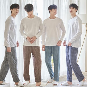 DOSSY 남자 피치기모 커플 9부 잠옷바지 2021