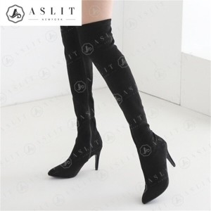 애슬릿 스틸레토 지퍼 오버 니 삭스 롱 부츠 힐 9cm 7751168