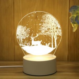 LED 크리스마스 숲속의사슴 아크릴 무드등