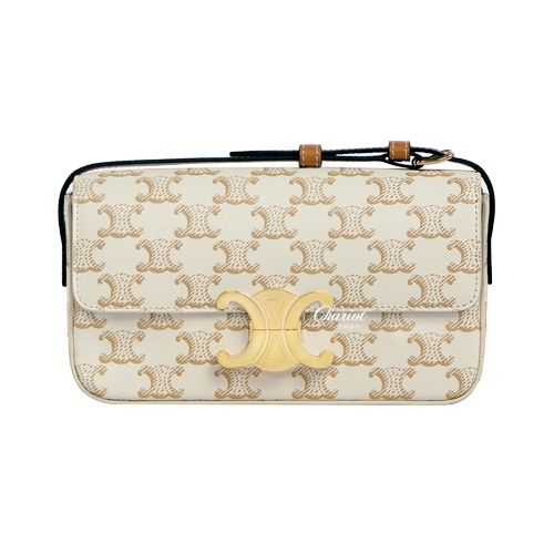 셀린느 트리오페 숄더백 트리오페 캔버스 화이트 194142CUZ.01BC