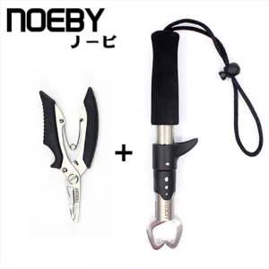 NOEBY  NOBY 스테인레스 스틸 피쉬 그립 + 낚시 플라이어 다기능 유틸리티 조합 태클