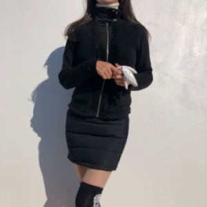 로로얼로이 여성 겨울 골프 허리밴딩 패딩치마 푹신한 미니 패딩스커트