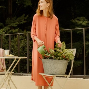 프렌치엘 마이크로모달 버튼 롱 원피스 FWED070 Rust rose