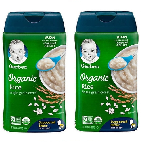 거버 1단계 오가닉 라이스 싱글 그레인 시리얼 227g (해외구매)