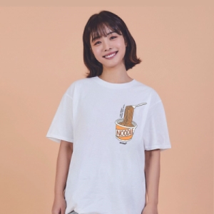 보리Bori  키밍 한국 라면  그래픽 캐쥬얼 반팔티  =#bcvsjkwe W800E8E